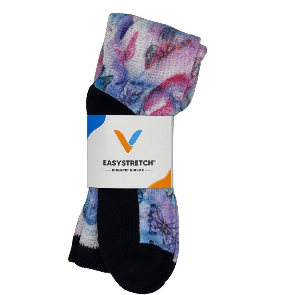 Viasox diabetic socks Butterfly Large Women 10-13 Men 9-12